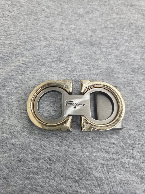 Salvatore Ferragamo Double Gancini Authentic Designer Belt Buckle Gold Italy main image 10